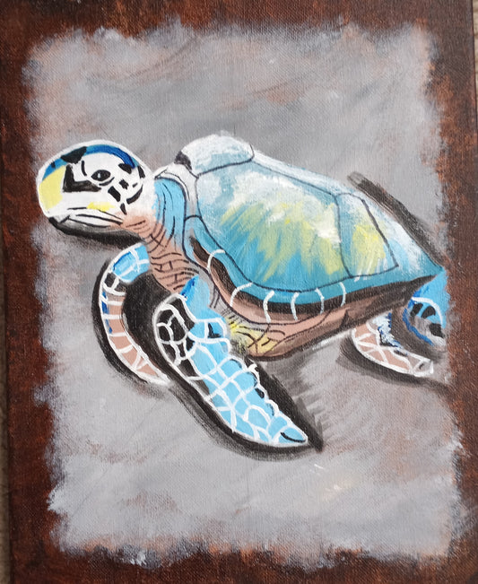 11" x 14" original acrylic art paintings signed|Tommie the Terrapin