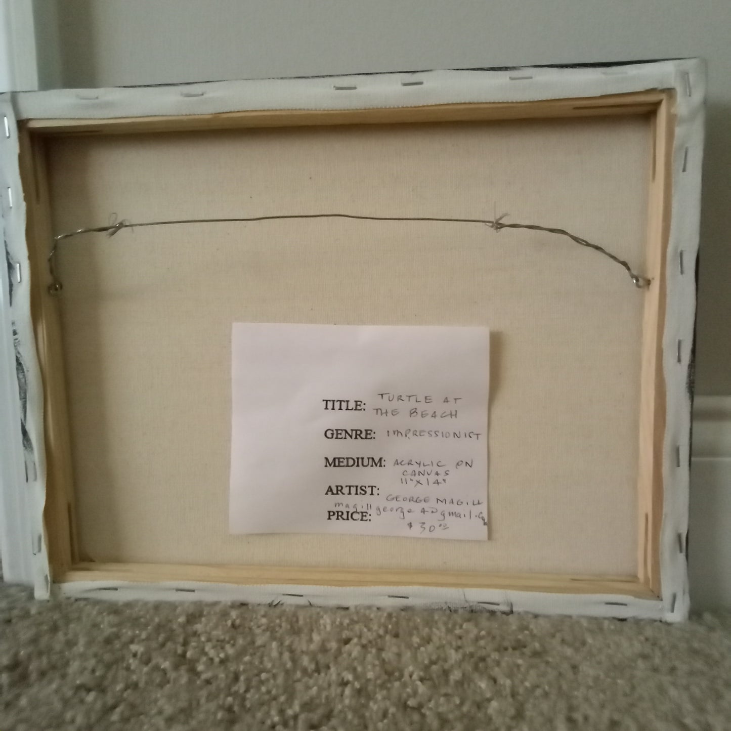 11" x 14" original art paintings living room hand signed| Turtle and Beach