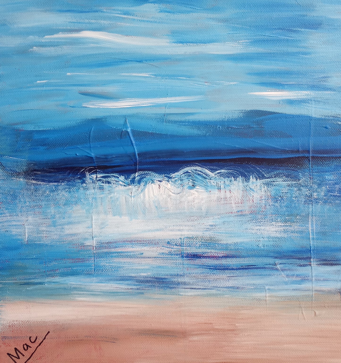 12" x 12" Original Art Paintings Canvases Signed| Beach and Surf