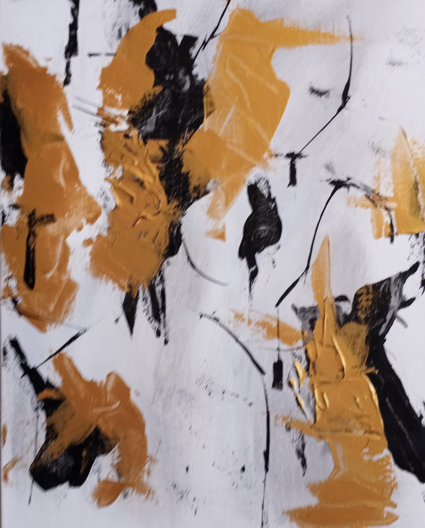 16" x 20" x 1-1/2" Original art painting signed abstract acrylic| Woman with Dog