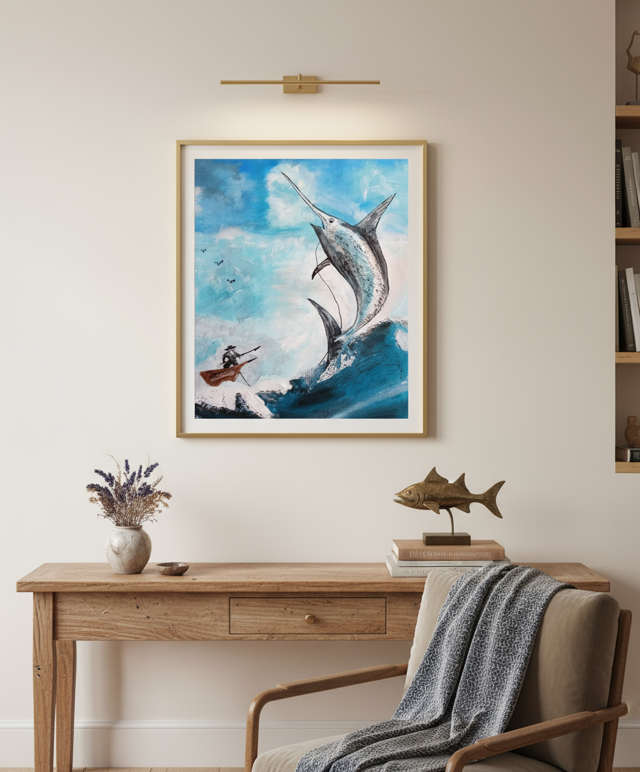 Catching a Monster painting in elegant setting