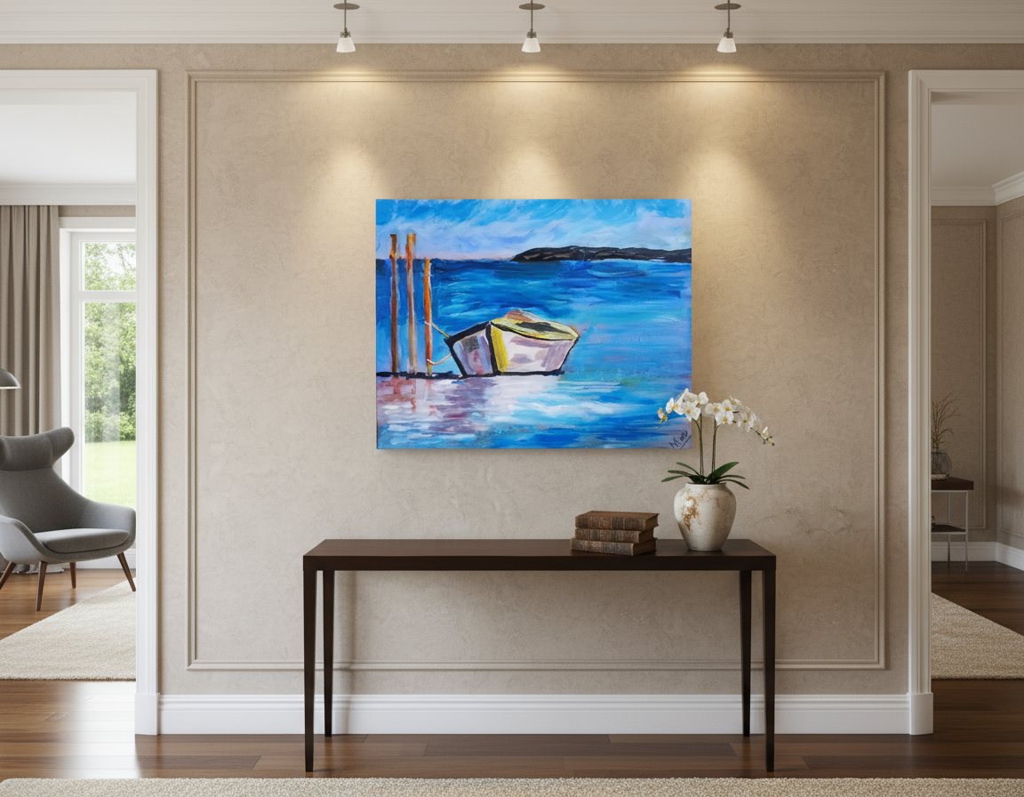My Weekend Yacht painting in elegant setting